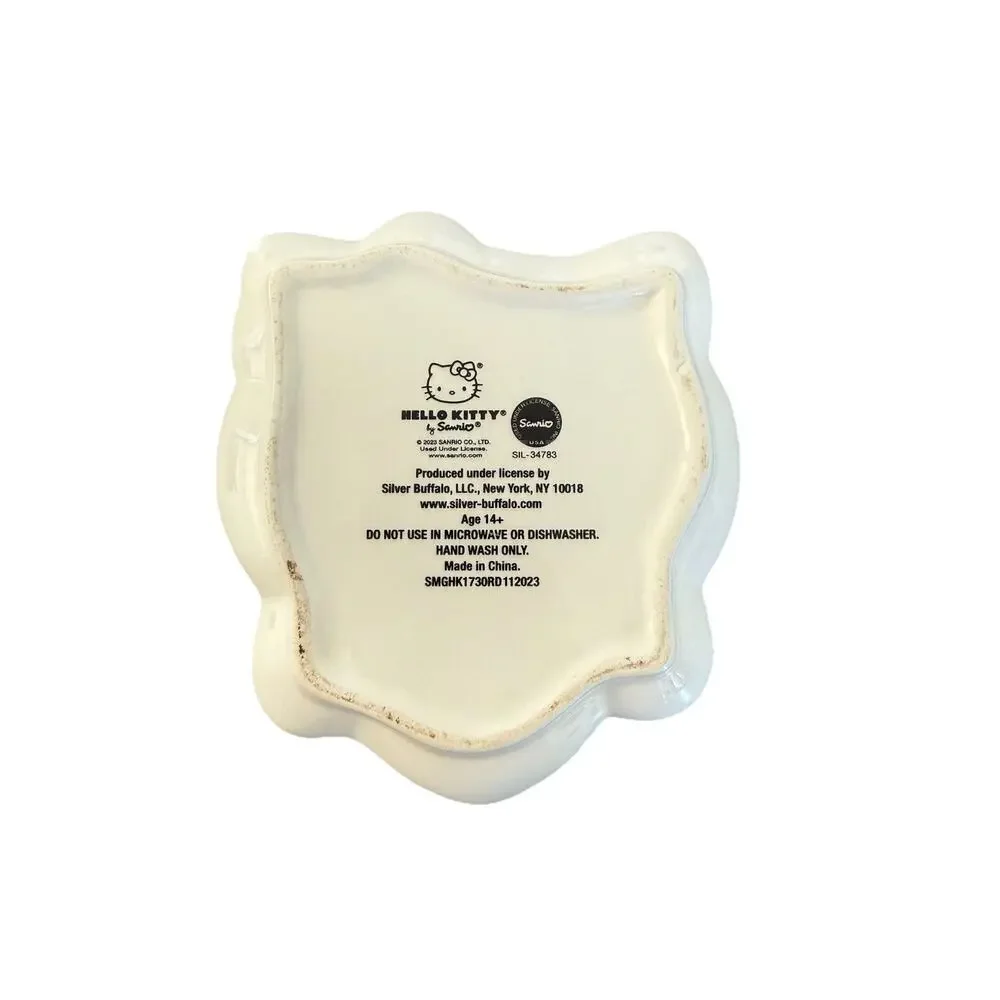 Sanrio Hello Kitty Heart Donut Trinket Tray Dish Ceramic For Jewelry Rings
